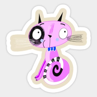 cats pink Sticker